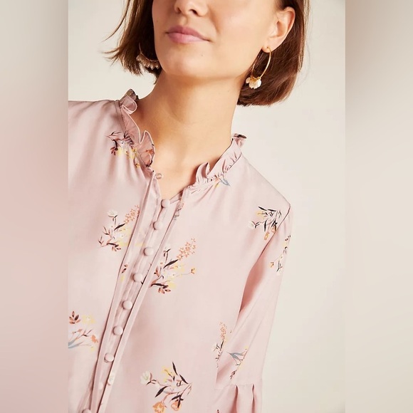 Anthropologie  Dolan West Coast  Sierra Poet Pink Blouse XL - Picture 3 of 6